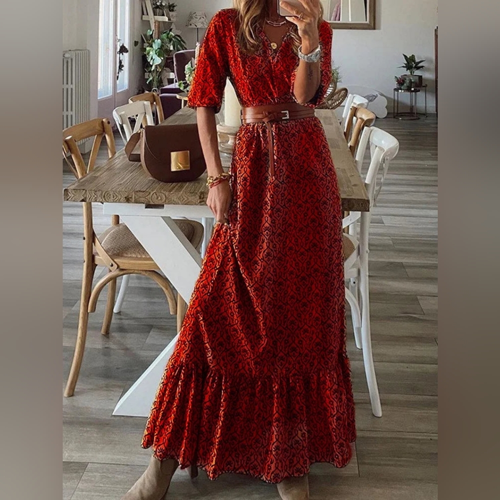 Spring Summer Maxi Dress ( no belt)